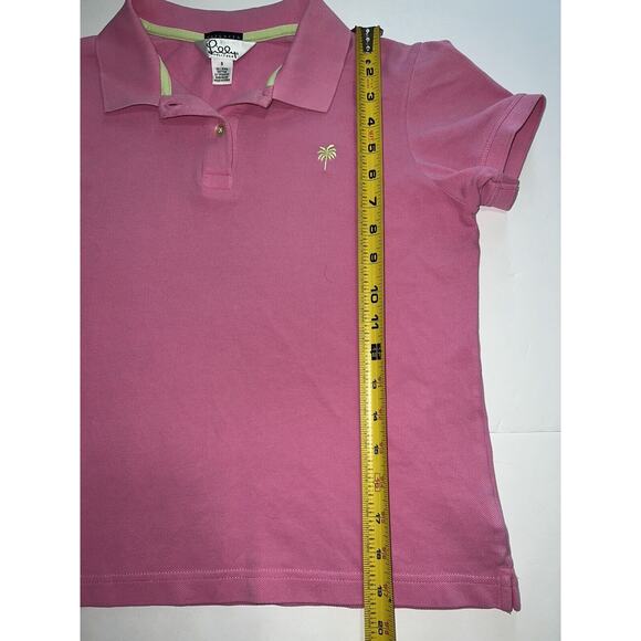 Lilly Pulitzer Polo Shirt Women’s Size Small Pink Short Sleeve Cotton Shrunken - Picture 8 of 13